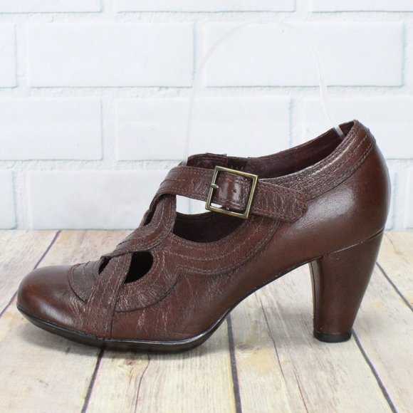 CLARKS Indigo Crossover High Heel Buckle Shoes 6.5 - Picture 2 of 8